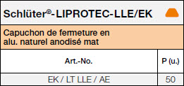 Schlüter®-LIPROTEC-LLE/EK capuchons de fermeture