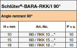 Schlüter®-BARA-RKK/I 90