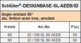 Schlüter®-DESIGNBASE-SL/ID aeeb
