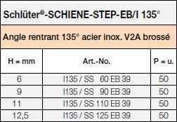 Schlüter®-SCHIENE-STEP-EB/I 135°